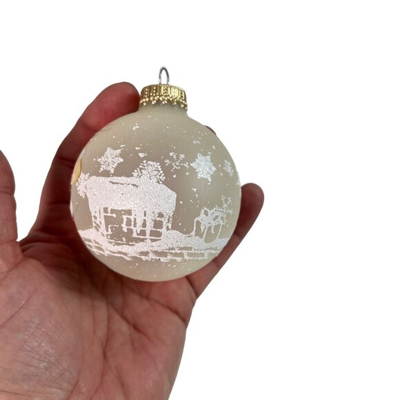 Set Of 4 Vintage Santa Claus Christmas Ornaments Painted Glass Balls Decor - Picture 7 of 12